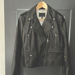 Black faux leather jacket. Banana Republic   Size small